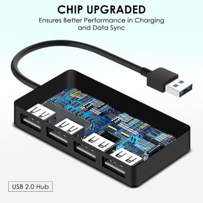 4 prievadų USB 2.0 šakotuvo išplėtimo adapteris, skirtas stacionariam kompiuteriui ir nešiojamam kompiuteriui, didelės spartos - Image 3