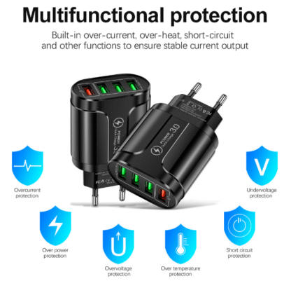 QC 3.0 4USB įkroviklis greitam įkrovimui | QC 3.0 4USB Charger Fast Charge - Image 2
