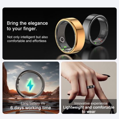 išmanusis žiedas su įkrovimo dėklu | 2024 COLMI R02 Smart Ring with Charging Case - Image 5
