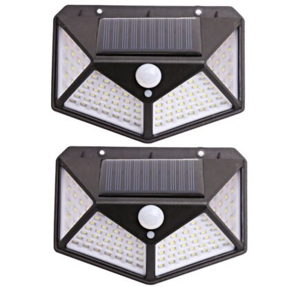 100LED Sieninis šviestuvas įkraunamas saulės energija | 100LED Wall Lamp Led Solar - Image 8