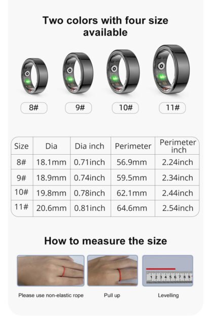 išmanusis žiedas su įkrovimo dėklu | 2024 COLMI R02 Smart Ring with Charging Case - Image 7